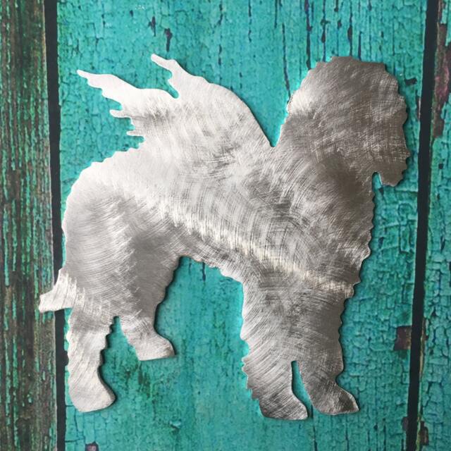 Golden Doodle Angel Dog Christmas Tree Topper, Holiday Decoration, Aluminum, Guardian Dog, Pet Memorial, Wall Hanging Or Yard Stake - image 1