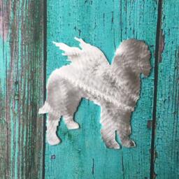 Golden Doodle Angel Dog Christmas Tree Topper, Holiday Decoration, Aluminum, Guardian Dog, Pet Memorial, Wall Hanging Or Yard Stake - thumbnail 2
