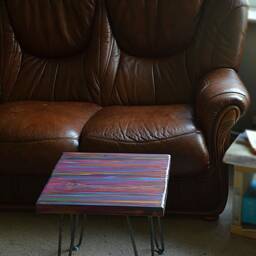 Beautiful Square Coastal Cottage Side Table Hand Painted in Our Unique Candy Stripe Finish 50 cm With 16 - thumbnail 4