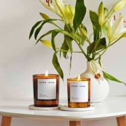 Amber Candles - Rose & Oud Soy Candle Hand-Poured, All-Natural Scents For Relaxation & Bliss- - Cotton Wick Perfect Gift-Refill - thumbnail 3