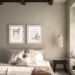 Guest Room Wall Art Prints Modern Beige Decor - Set Of 2 - thumbnail 2