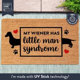 Cheeky Wiener Mat - My Has Little Man Syndrome Gifts For Him Dog Doormat Sausage Funny Dachshund Lover - thumbnail 1