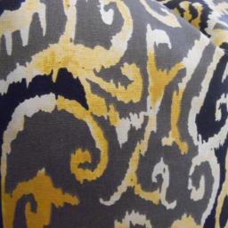 Ikat Pillow Cover Black, Grey & Gold Cotton Home Decor - thumbnail 4