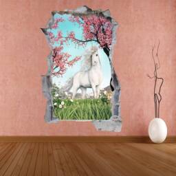 Unicorn Wall Decal Enchanted Forest Mural, Girls Bedroom Decor - thumbnail 4