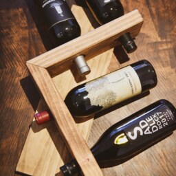 Wood Wine Bottle Rack - Dark Natural - thumbnail 2