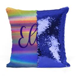 Personalized Mermaid Sequin Flip Pillow With Rainbow Waves, Customize Your Name Or Logo, Perfect Birthday Gift - thumbnail 3