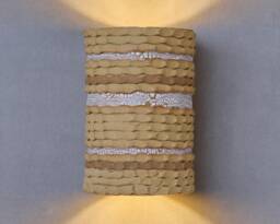 Rustic Ceramic Cylinder Wall Sconce Up & Down Light Fixture - thumbnail 1