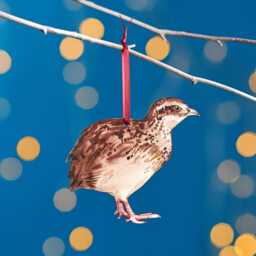 Quail Christmas Tree Decoration, Birch Plywood Ornament, Animal Lover Gift, Festive Watercolour Art, Traditional Keepsake