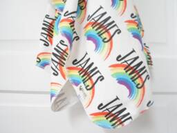 Personalized Rainbow Organic Cotton Baby Blanket - Custom Name Swaddle - thumbnail 1