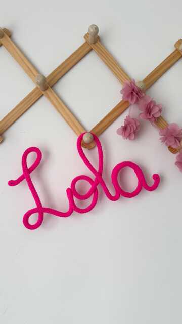 Personalised Knitted Wire Name Sign. Custom Nursery Decor. Kids Room Wall Decorations - image 1