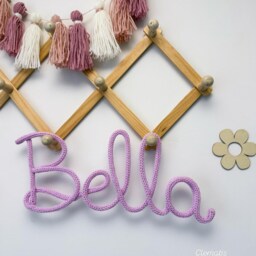 Personalised Knitted Wire Name Sign. Custom Nursery Decor. Kids Room Wall Decorations - thumbnail 2