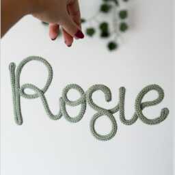 Personalised Knitted Wire Name Sign. Custom Nursery Decor. Kids Room Wall Decorations - thumbnail 3