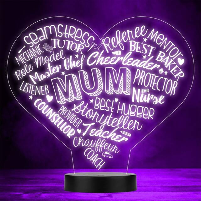 Mother Words Mum Mother's Day Personalised Gift Colour Changing Night Light - image 1