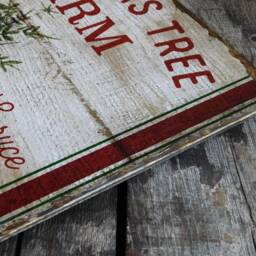 Primitive Country Christmas Tree Farm Sign, Wooden Wall Hanging Decoration - thumbnail 4