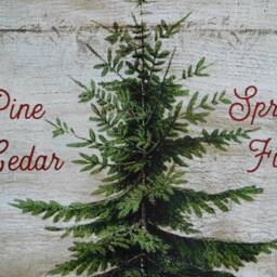 Primitive Country Christmas Tree Farm Sign, Wooden Wall Hanging Decoration - thumbnail 2