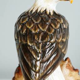 Handmade Bald Eagle Sculpture, Painted Statue, Wood Carving Figure, Bird, Handcraft, Freedom, Office Decor, Personalized, Gift For Dad - thumbnail 4
