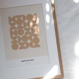Cream Geometric Art Print Beige Abstract Shapes Poster - thumbnail 3