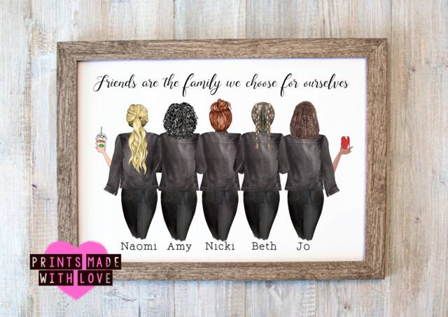 Personalised Friendship Print, Group Portrait, Friends Gift - Digital Or Print - image 1