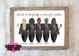 Personalised Friendship Print, Group Portrait, Friends Gift - Digital Or Print - thumbnail 1