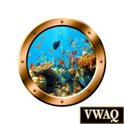 Coral Reef 3D Porthole Side Vinyl Underwater Fish Decal Family Wall Art Window Bronze Portal Home Decor Bp19 - thumbnail 2