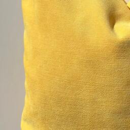 Bright Yellow Chenille Pillow Cover, Textured Cotton Blend Cushion Case, 20x20 - thumbnail 2