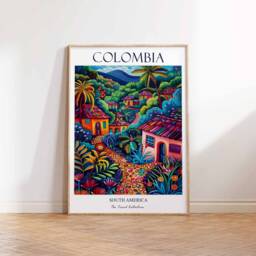 Colombia Print, Travel Poster, South America Art, Tropical Decor, Botanical American Wall Colombian Gift - thumbnail 2