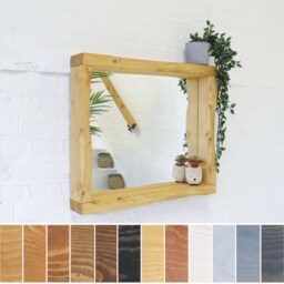 Mirror Shelf - 10cm X 5cm Main Image Medium Oak Irregular Design Chunky Wood Distressed Driftwood Style Chic Dark