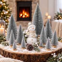 Glittery Silver Mini Christmas Tree Holiday Home Decor