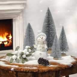 Glittery Silver Mini Christmas Tree Holiday Home Decor - thumbnail 2