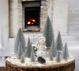 Glittery Silver Mini Christmas Tree Holiday Home Decor