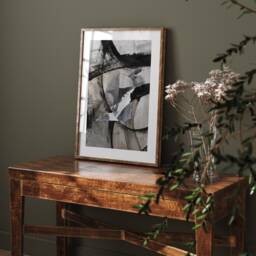 Trinidad & Tobago Map - Black & Grey Abstract Painting Of Wall Art Print Traval Poster - thumbnail 2