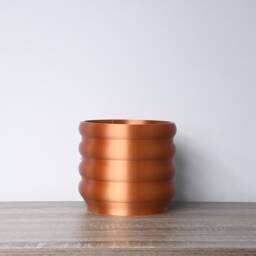 "Bubbly Planter With Drainage & Saucer in Copper, Unique 3D-Printed Plant Pot, Small To Large Sizes 4"" 5"" 6"" 7"" 8" - thumbnail 2