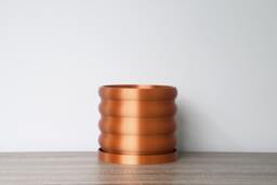 "Bubbly Planter With Drainage & Saucer in Copper, Unique 3D-Printed Plant Pot, Small To Large Sizes 4"" 5"" 6"" 7"" 8" - thumbnail 1