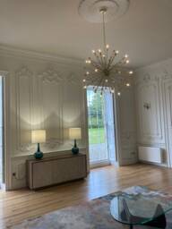 Large Mid Century Sputnik Chandelier, Brass Starburst Light, Custom Length - thumbnail 3