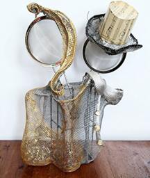 Wire Mesh Boyfriend Relationship Gift Elegant Couple/Love in Gold & Silver Modern Art Wedding Anniversary/ Valentine Ooak