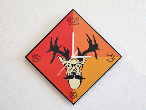 Hipster Reindeer - Wall Clock - image 1