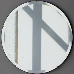 Orbis??? Bevelled Round Frameless Mirror With Brass Clips - Large, Xl - thumbnail 2