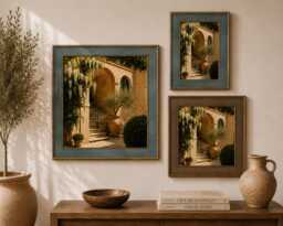 Mediterranean Traditional Vintage Distressed Photo Frame With Mount - 46mm Wide Decorative Rustic Home D??cor