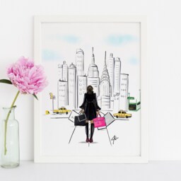 Fifth Ave - Fashion Illustration Print(Fashion Art - Fashion Sketch Prints Home Decor Wall By Melsy's Illustrations - thumbnail 2
