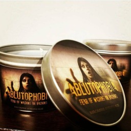 Ablutophobia - The Fear Of Washing Or Bathing - 9 Ounce Soy Wax Amber Glass Jar Candle - thumbnail 3