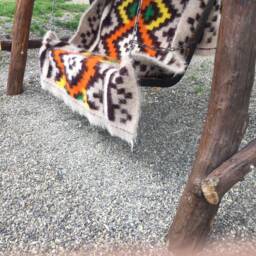 Natural Wool Hutsul Rug, Beige Carpet Throw - Ukrainian Blanket - thumbnail 4