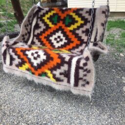Natural Wool Hutsul Rug, Beige Carpet Throw - Ukrainian Blanket - thumbnail 3