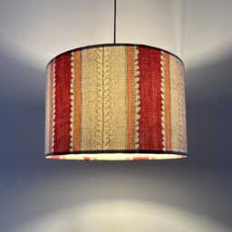 Designer Linwood Linen Drum Lampshade - Dimity Pomegranate Pendant Shade Multiple Sizes Available - thumbnail 3