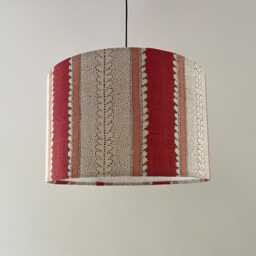 Designer Linwood Linen Drum Lampshade - Dimity Pomegranate Pendant Shade Multiple Sizes Available - thumbnail 1