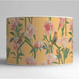 Floral Spring Lampshade, Bird & Peony Pastel Yellow Available in Lampshade Pendant - thumbnail 2