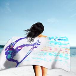 Surf Art Beach Towel Original Surfer Design, 70x35 - thumbnail 2