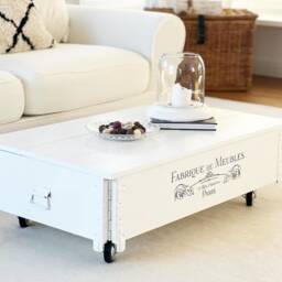 Coffee Table Chest Wooden Box Vintage Shabby Chic - thumbnail 2