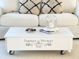Coffee Table Chest Wooden Box Vintage Shabby Chic - thumbnail 1