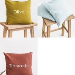 Terracotta Linen Cushion Cover, Linen Decorative Pillow Cover With Zipper, Natural Pillowcase, Throw Pillow Sham - thumbnail 4