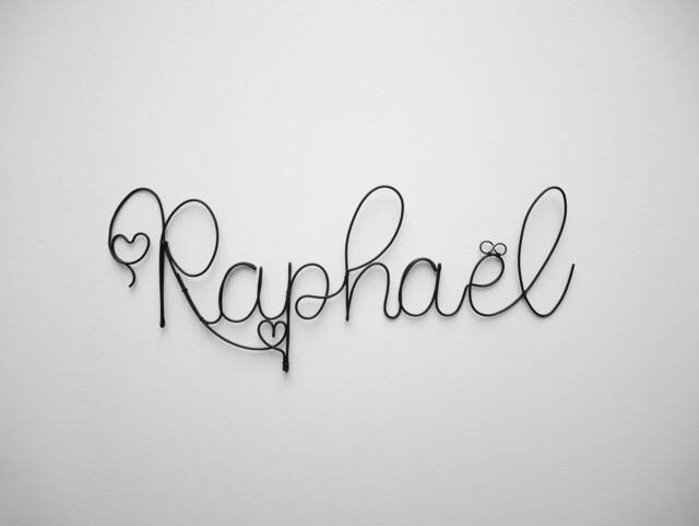 Wire First Name, Customizable Name With Heart, Baby Decoration, Child's Bedroom Wall Door Plaque
